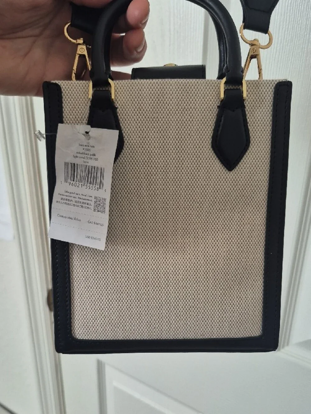 Nwt kate spade Black & Cream Mini Crossbody Tote